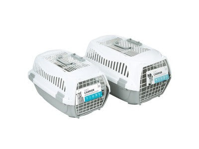 M-Pets Giro (22.5") IATA Approved Pet Carrier Medium l Holds Up To 9kg Grey & White