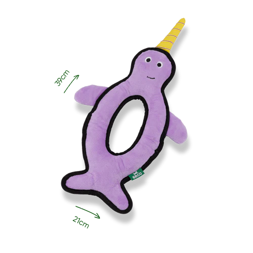 Beco Recycled Rough & Tough Narwhal Dog Toy