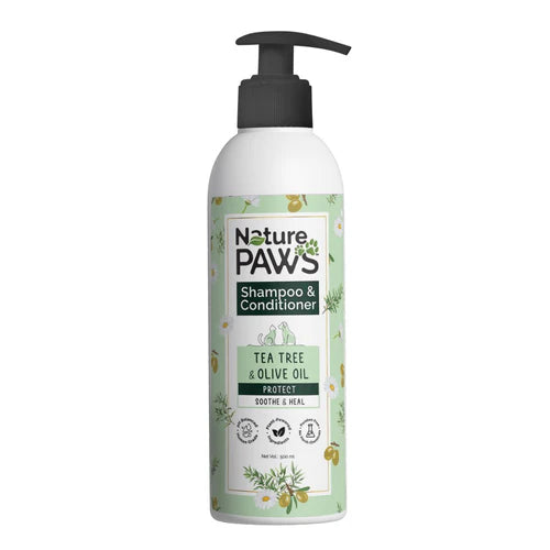 Nature Paws Tea Tree & Olive Oil Protect Soothe & Heal Shampoo and Conditioner For Dogs & Cats 500ml