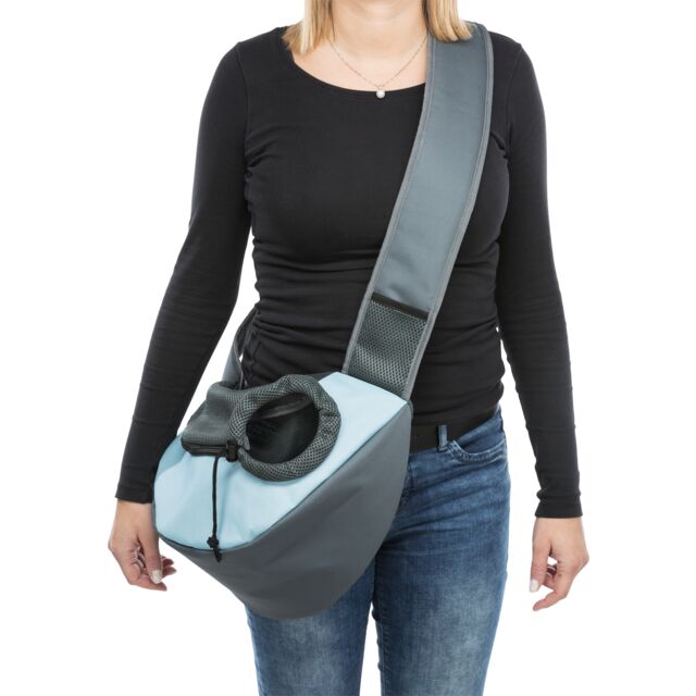 Trixie Front Carrier Sling Bag for Dogs & Cats | Size:50x25x18cm | Light Grey/Light Blue