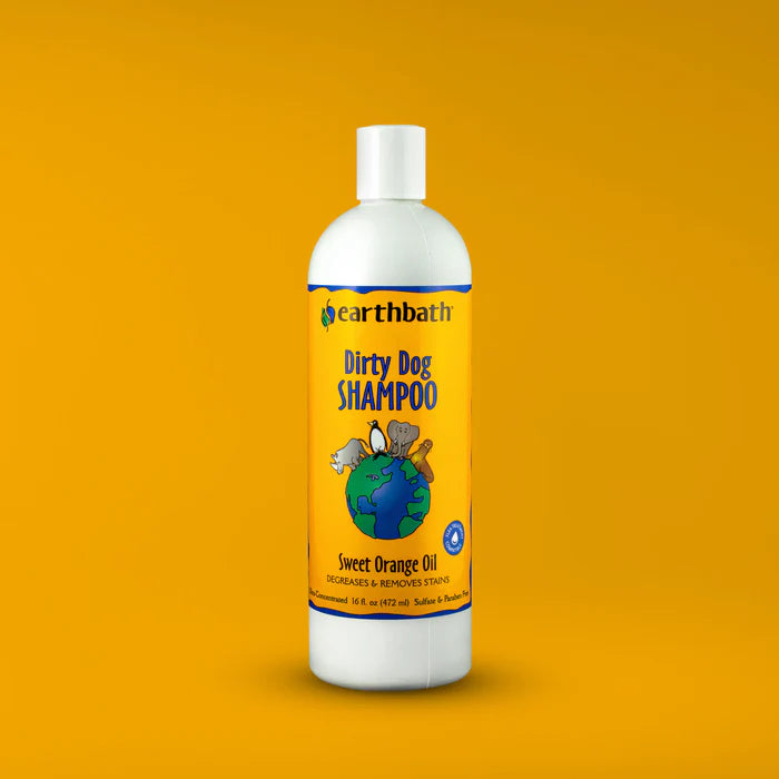 Earthbath Dirty Dog Shampoo Sweet Orange Oil 472ml - Anti-Tick & Prevents Greasy Fur