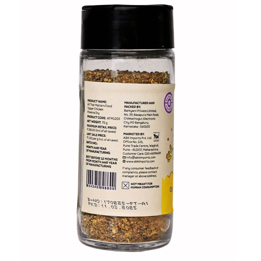 All That Matters – Chicken Kheema Dry Food Topper for Dogs & Cats 100% Human-Grade No Fillers or Preservatives Grain-Free 70g