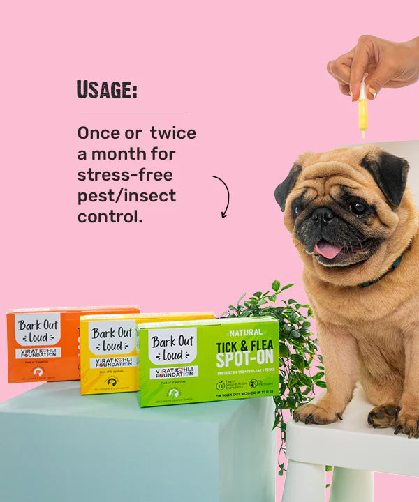 Vivaldis Bark Out Loud Natural Tick & Flea Spot-On For Dogs & Cats Weight Up To 10kg 1.5ml