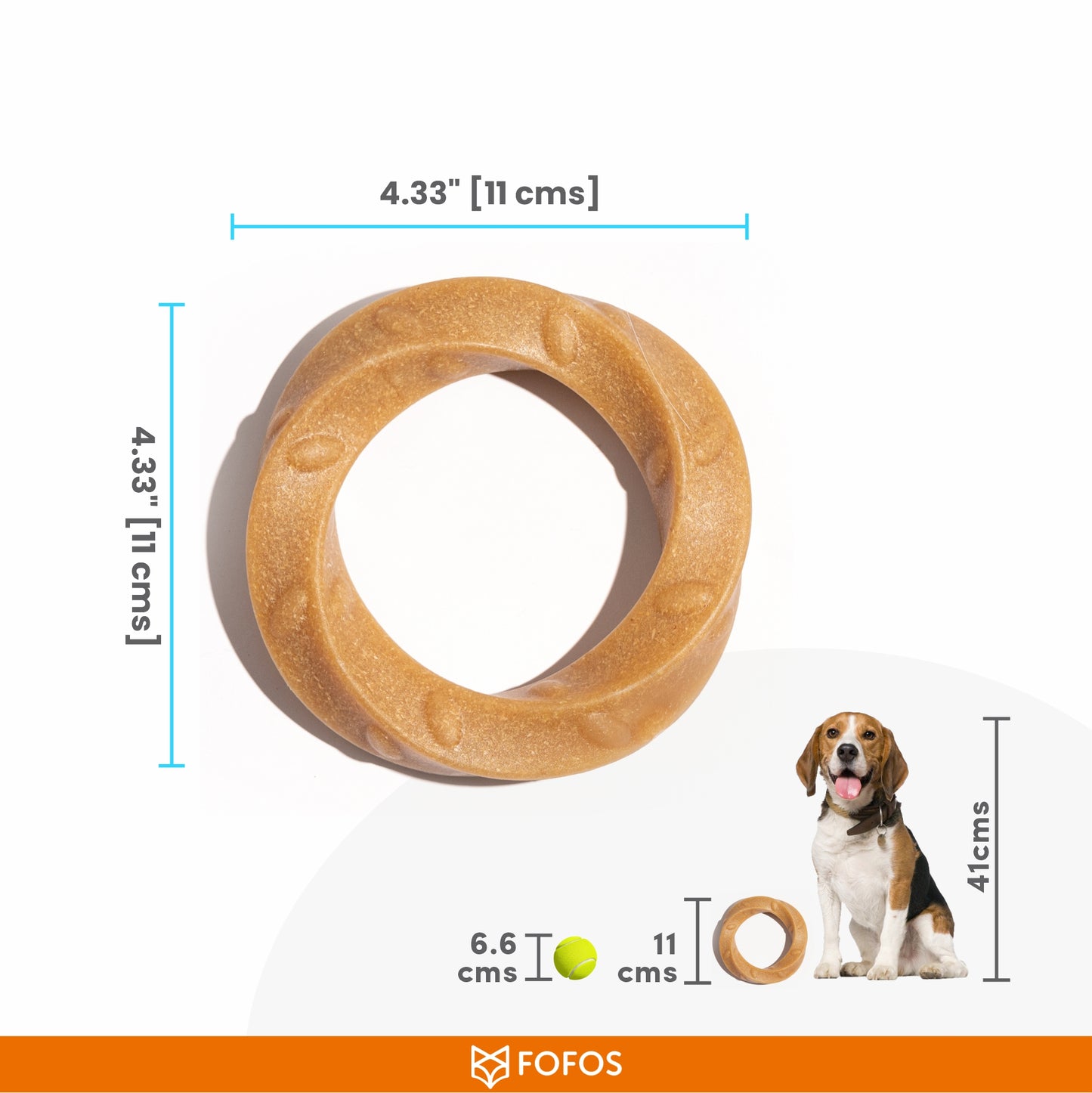 FOFOS Woodplay Ring Dog Toy 11x1.8x11cm