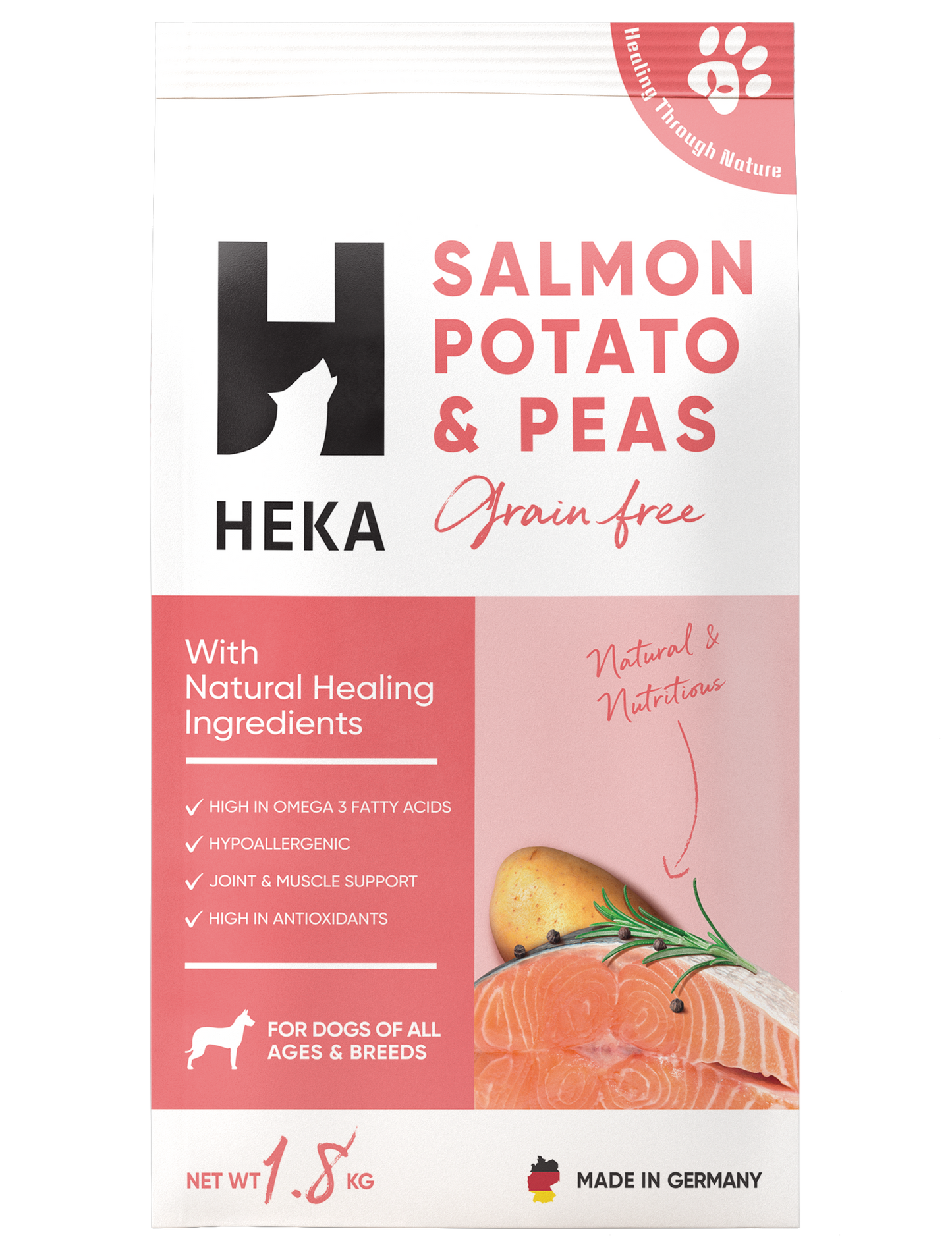 Heka Grain Free Salmon, Potatoes & Peas Dry Food For Dogs