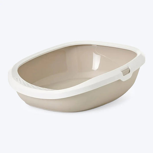 Savic Gizmo | Cat Litter Tray + Rim | Mocha | Size:  52x39.5x15cm