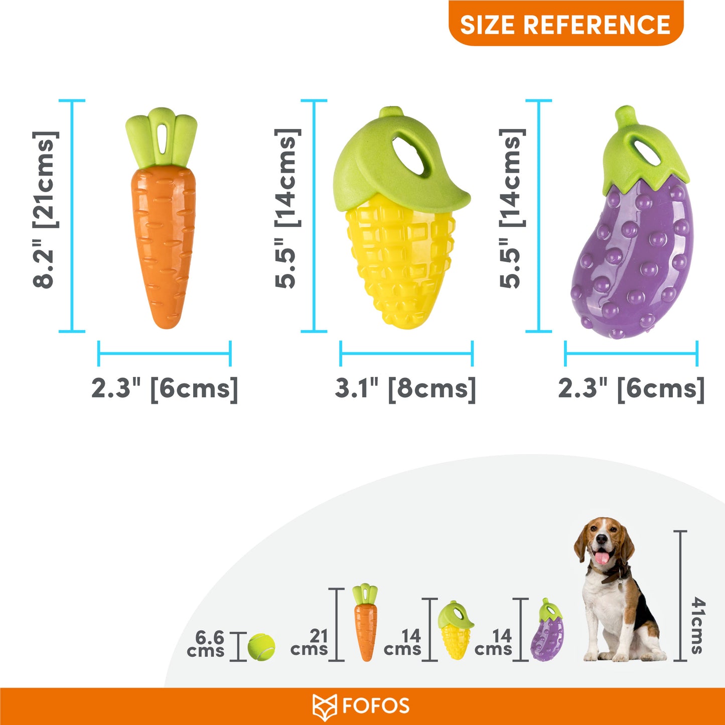 FOFOS Vegi Chew Toy Set M/L 29 x 7 x 23.5 cm