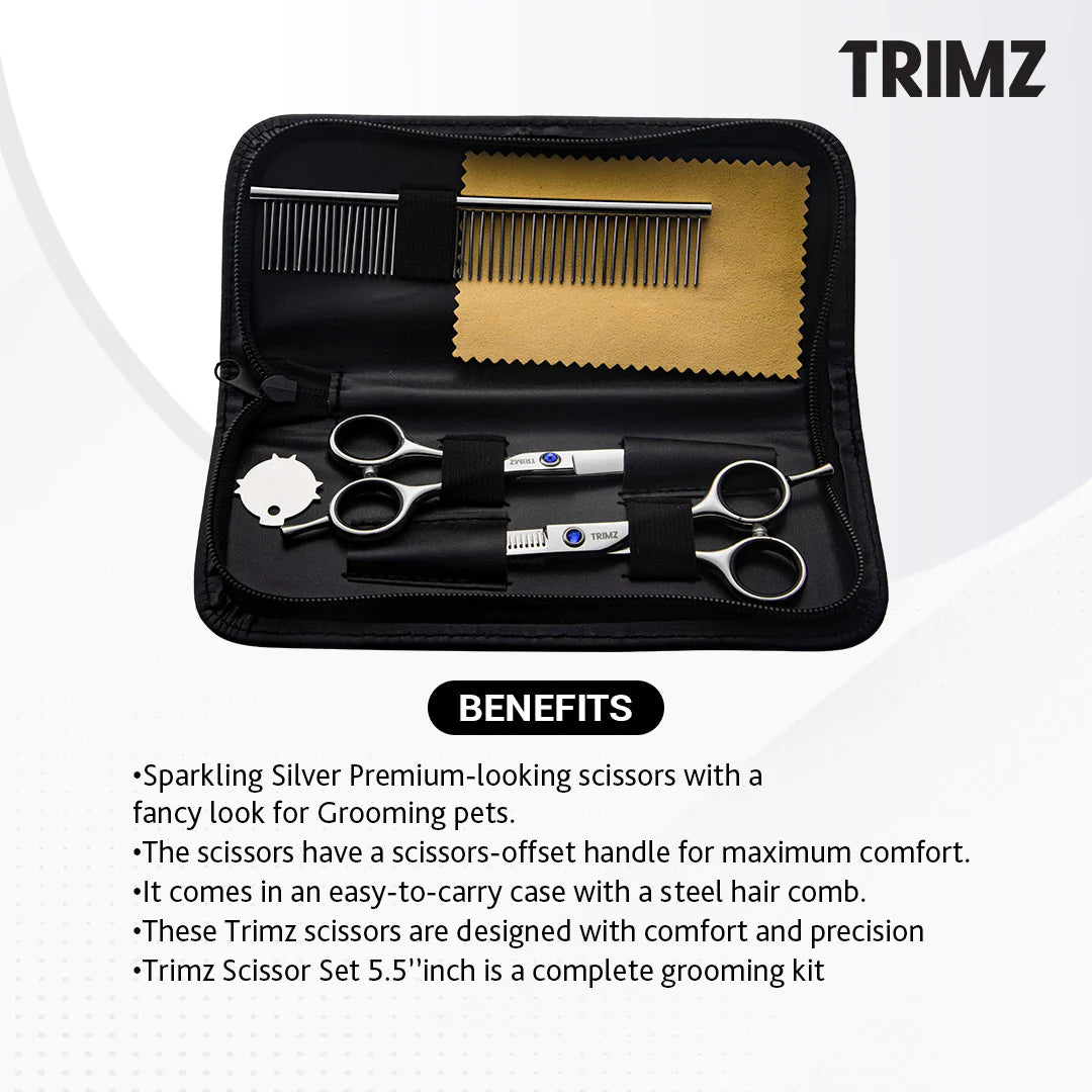 Trimz Scissor Set of Two 5.5 Sparking Silver