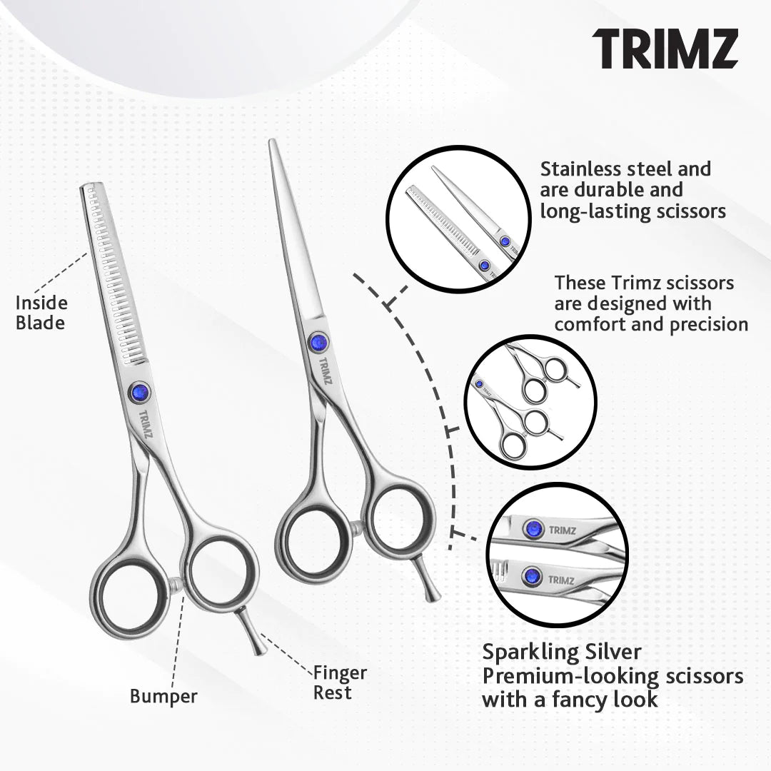 Trimz Scissor Set of Two 5.5 Sparking Silver