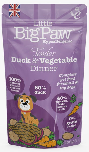 Little Big Paw Tender Duck & Vegetable Dinner Wet Dog Food for Small Breeds 150gm