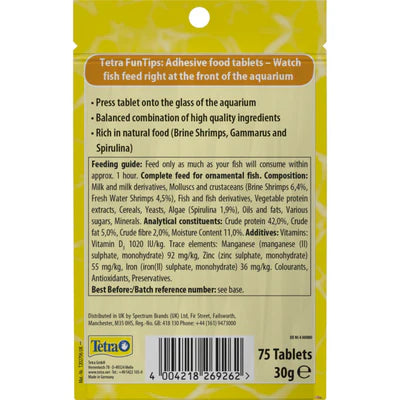 Tetra FunTips Fish food For Healthy feeding fun and exciting diversity Biologically balanced adhesive food tablets Good Treats For Fish 20 Tablets