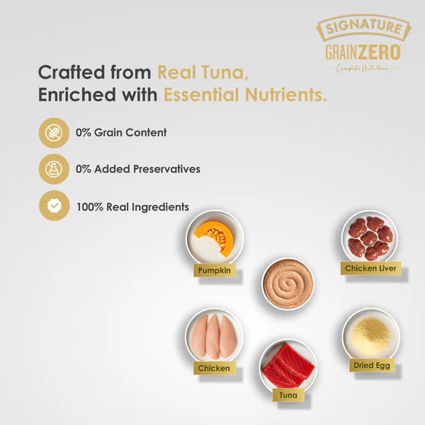Signature Grain Zero Tuna Mousse Adult Cat Wet Food 80g (5+1) Buy 5 Get 1 Free