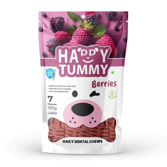 Happy Tummy Berries Daily Dental Chew Vegetarian & Sustainable Treat For Dogs