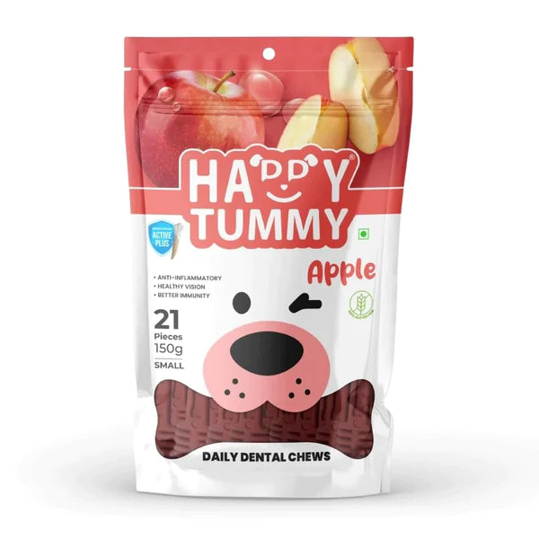 Happy Tummy Apple Daily Dental Chew Vegetarian & Sustainable Treat For Dogs
