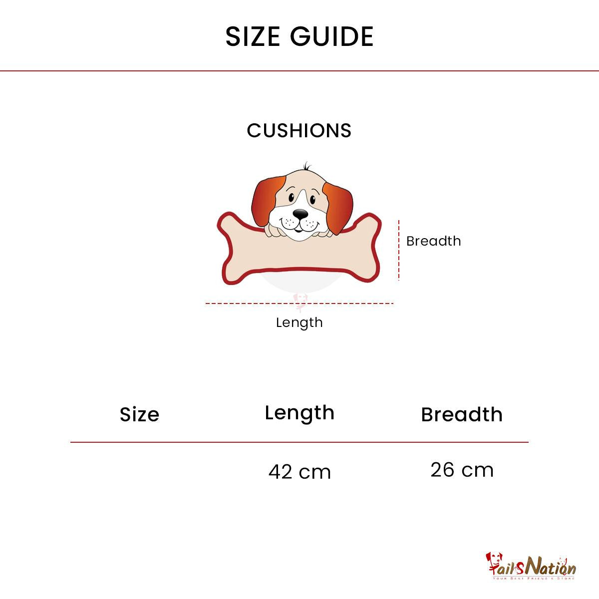 Tails Nation Printed Canvas Cushion for Dogs