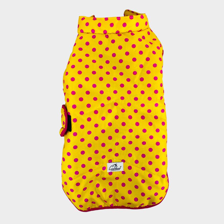 Caninkart Printed Jacket For Your Furry Friend - Yellow Polka Dots