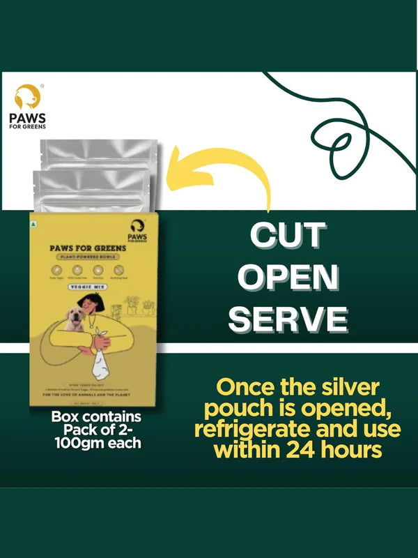 Paws For Greens Vegan & Plant -Based Ready to Eat Dog Food Mix Veg 200gm