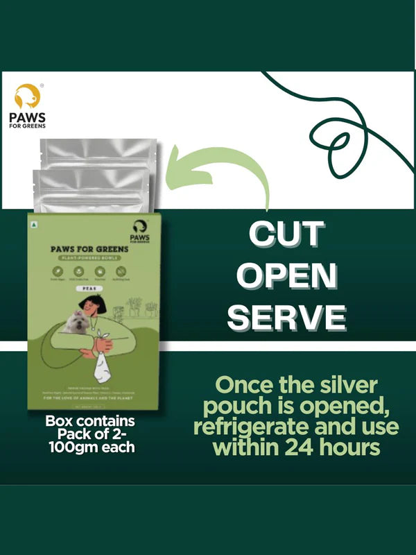 Paws For Greens Vegan & Plant - Based Ready to Eat Dog Food Peas 200gm