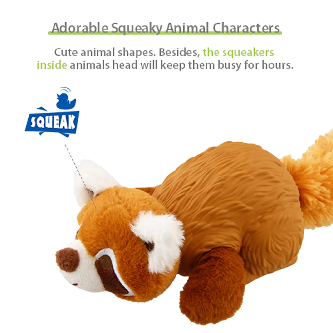 Gigwi Zoomin Friends Raccoon Squeaky Dog Toy 15.24 x 12.70 x 6.99cm