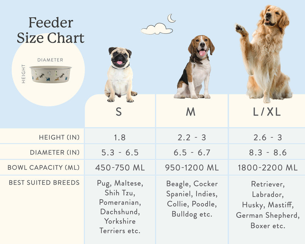 Pawpourri Elevated Acacia Wooden Double Diner For Dog I Size 8.3 (D), 22" (L) x 12" (W) x 12.2" (H)