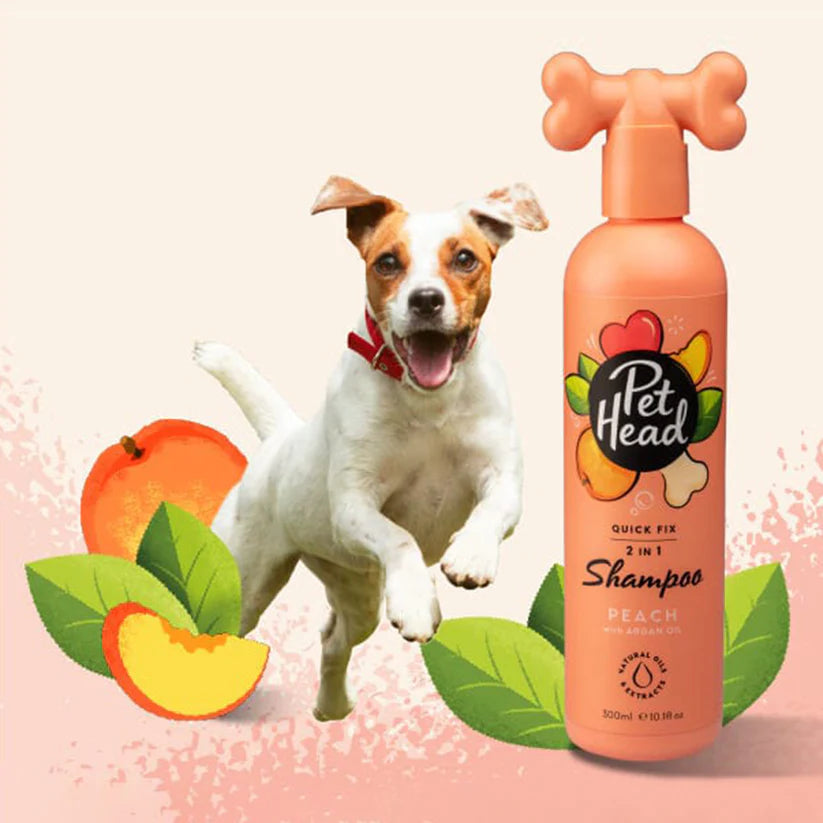 Pet Head Quick fix 2in1 Shampoo Peach with Argan Oil 300ml