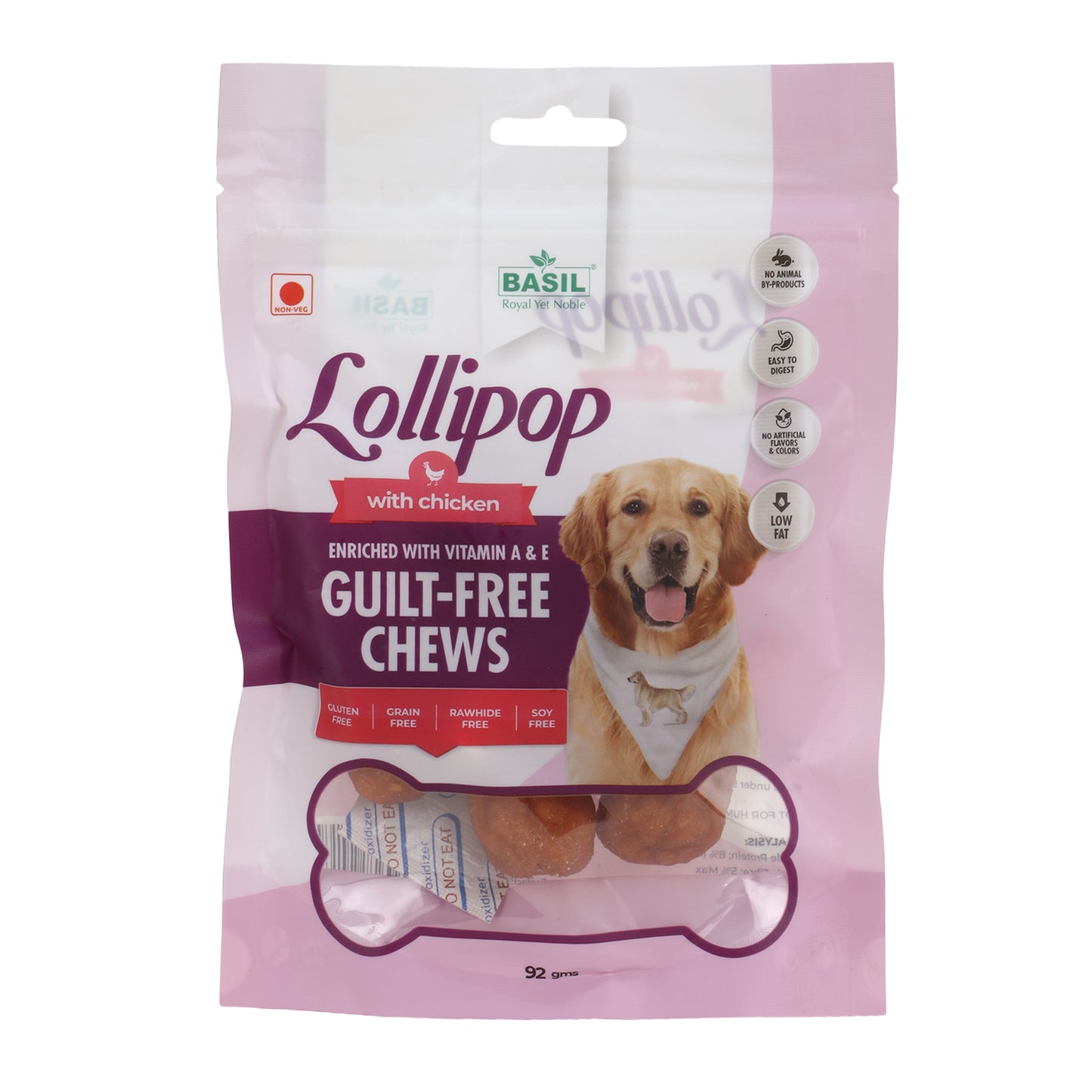 Basil Lollipop Chicken Guilt Free Chew Treats For Dogs 92gm