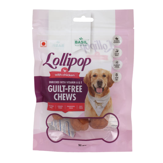 Basil Lollipop Chicken Guilt Free Chew Treats For Dogs 92gm