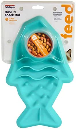 Petstages Hunt N Snack Mat Cat Slow Feeder - Blue