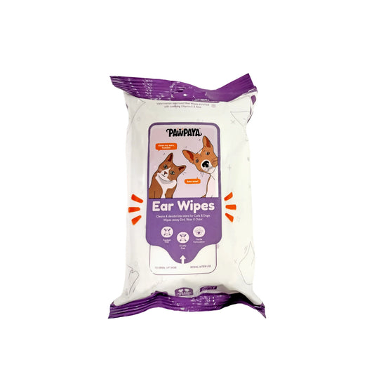 Pawpaya Ear Wipe Vegan & Cruelty-Free For Dogs & Cats 25 Pull Pack