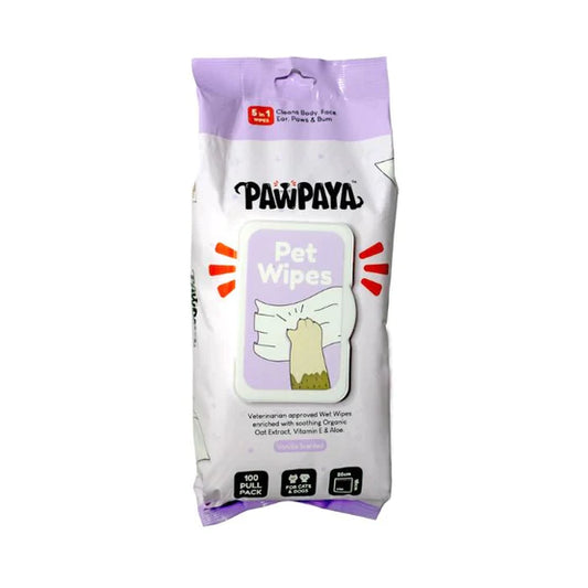 Pawpaya Pet Wipe Vegan & Cruelty-Free For Dogs & Cats 100 Pull Pack
