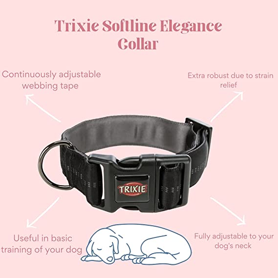 Trixie Softline Elegant Collar Extra Wide Black / Graphite