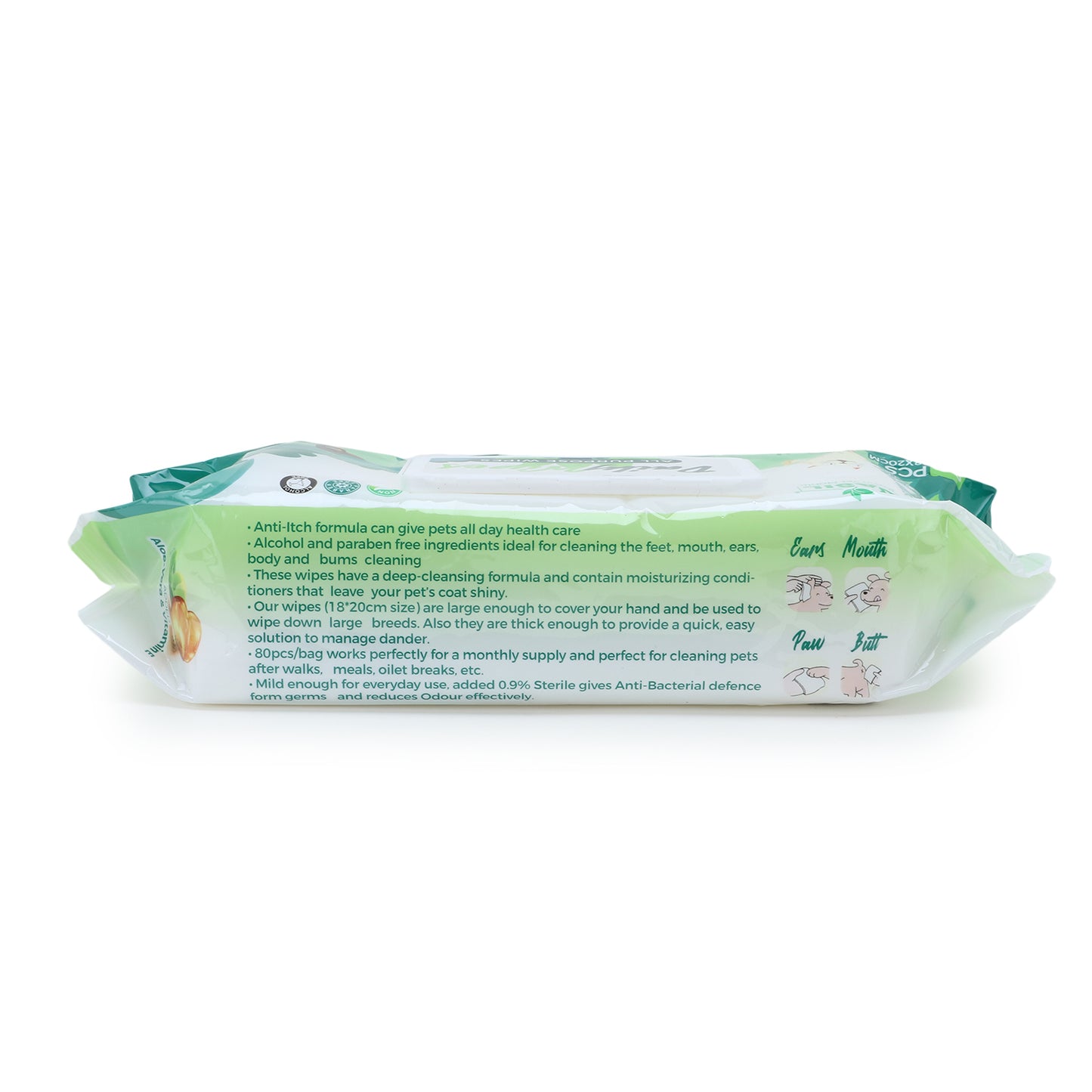 Basil Daily All Purpose Wet Wipes for Dogs & Cats