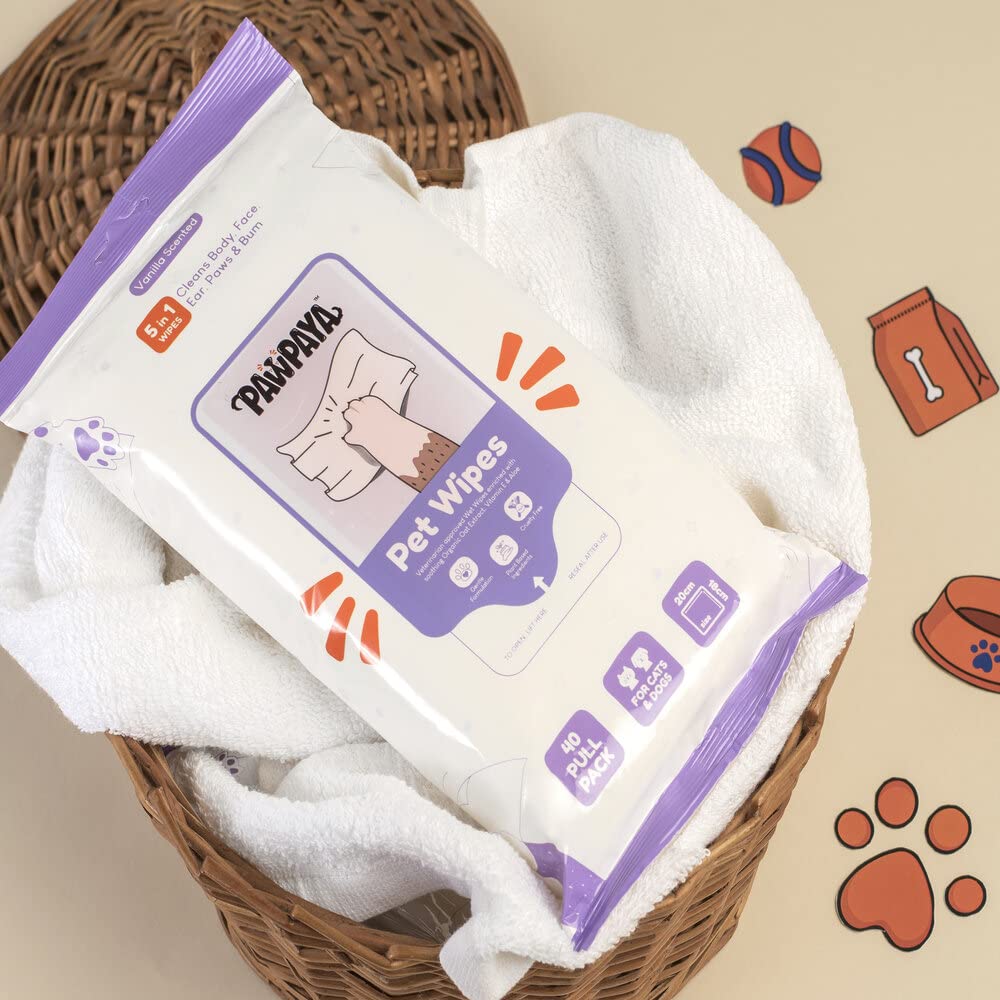 Pawpaya Pet Wipe Vegan & Cruelty-Free For Dogs & Cats 40 Pull Pack