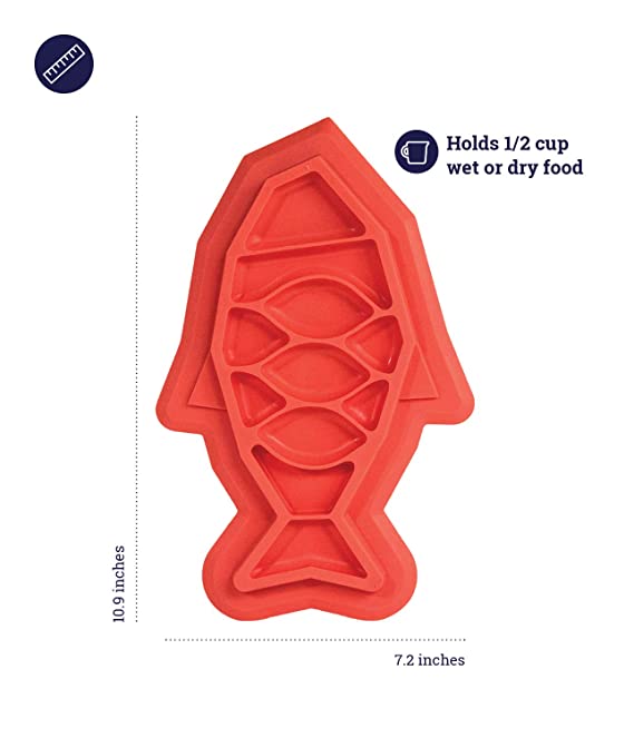 Petstages Fishie Fun Feed Mat Cat Slow Feeder - Pink