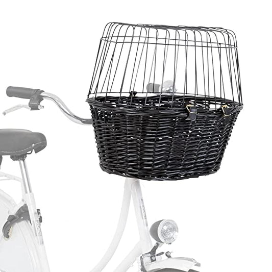 Trixie Front Bicycle Basket Willow For Dogs & Cats (50x41x35cm) Black