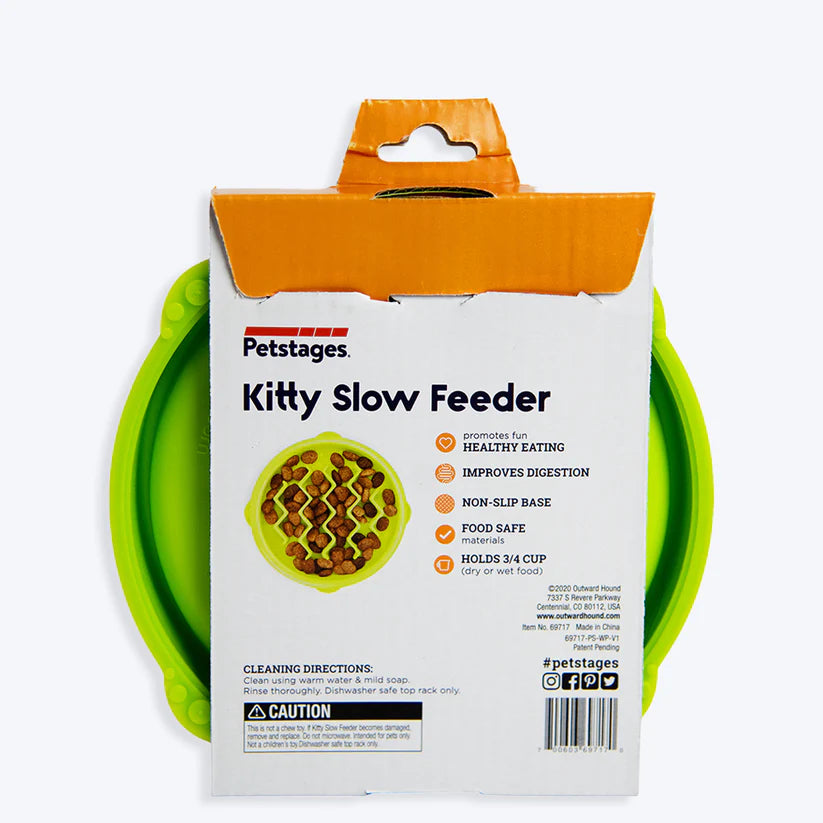 Petstages Kitty Slow Feeder Cat Bowl XS Green