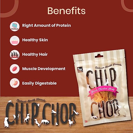 Chip Chops Sun Dried Chicken Jerky Treats 250g