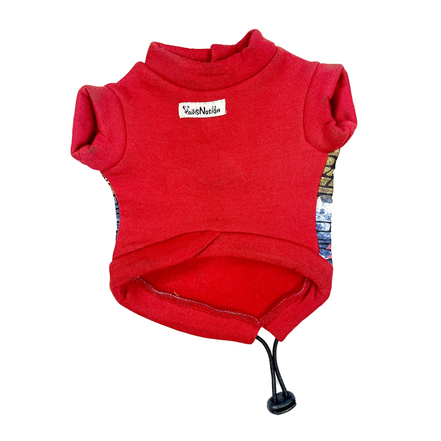 Tails Nation Digital Printed T-Neck Stylish Tee Red | Warm & Stylish