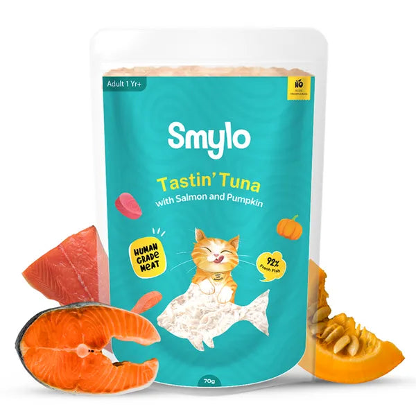 Smylo Adult Tuna Salmon & Pumpkin, Fresh & No-Preservative Wet Cat Food 70g