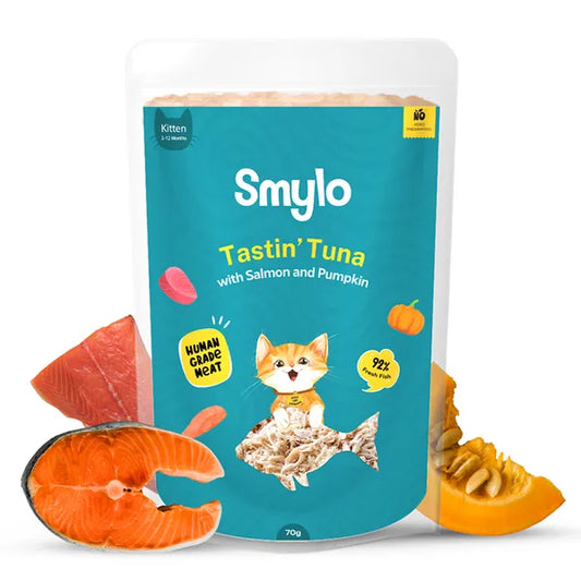 Smylo Kitten Tuna Salmon, Pumpkin, Fresh & No-Preservative Wet Cat Food 70g