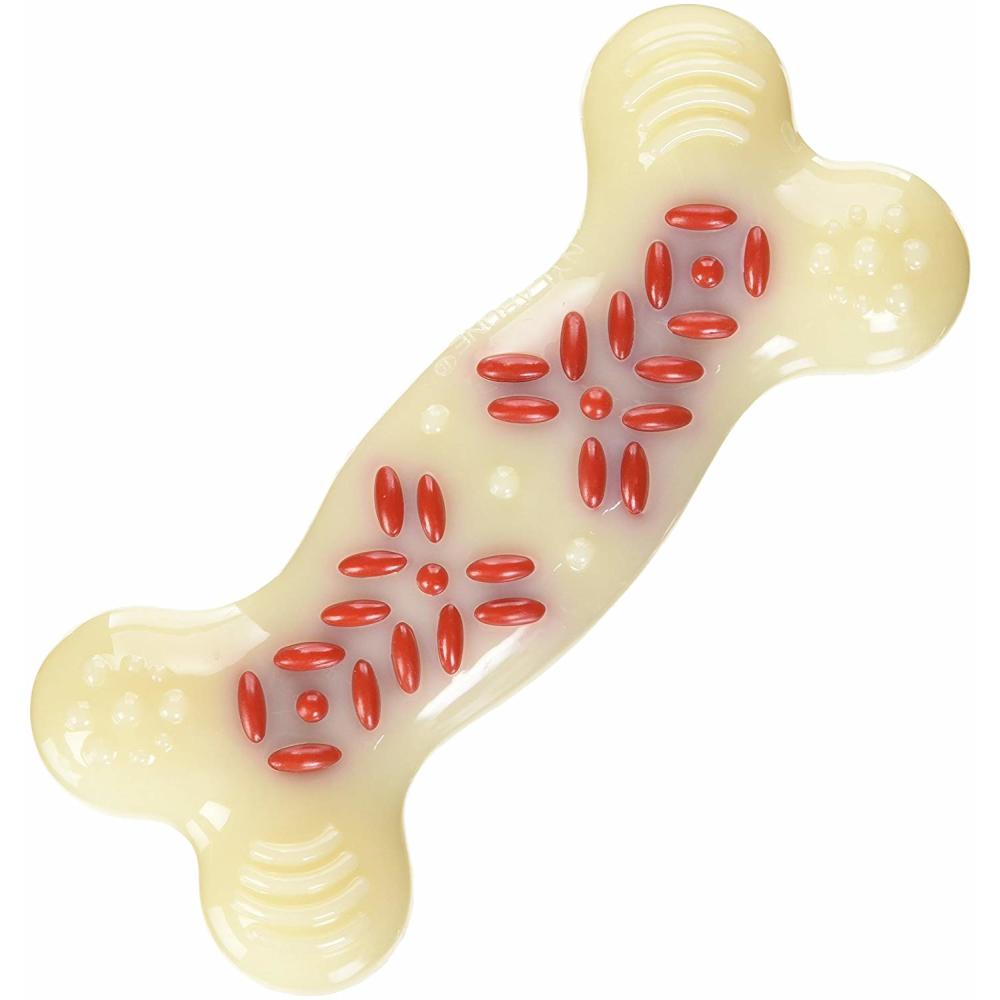 Nylabone Power Chew Action Ridges Bacon Flavor Chew Toy Up To 16kg Dogs 13.97cm x 2.54cm x 6.35cm