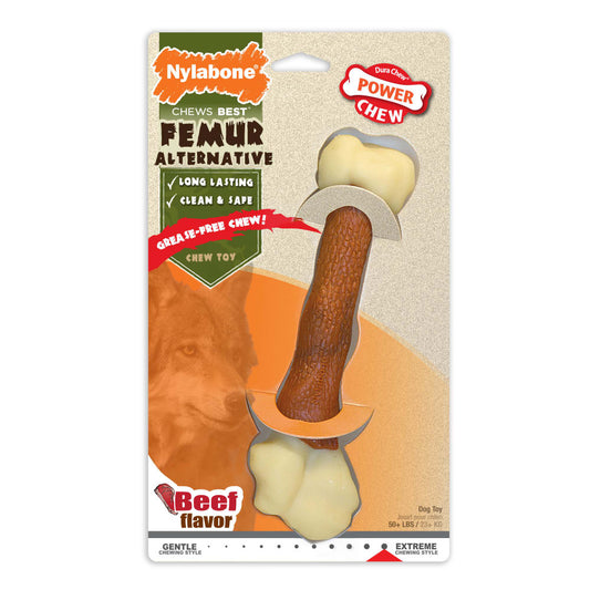 Nylabone Power Chew Femur Bone Alternative Chew Toy For Up To 16kg Dogs 13.03cm x 4.14cm x 2.87cm