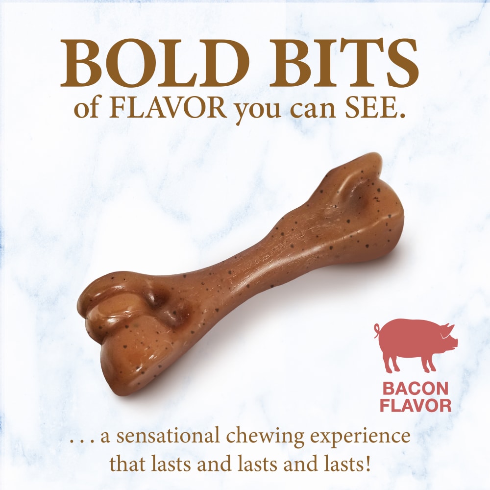 Nylabone Strong Chew Gourmet Style Femur Puppy Chew Toy Bacon Flavor Small 3.2 x 12 x 2.8cm