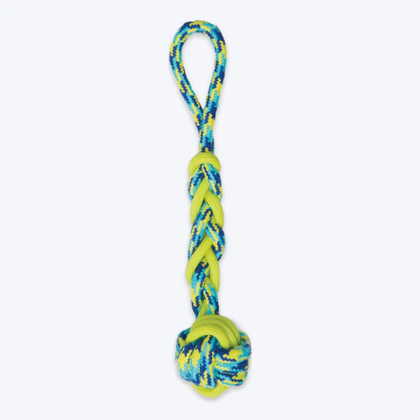 Zeus Rope & TPR Ball Tug Toy (7cm x 42cm)- Assorted Colors