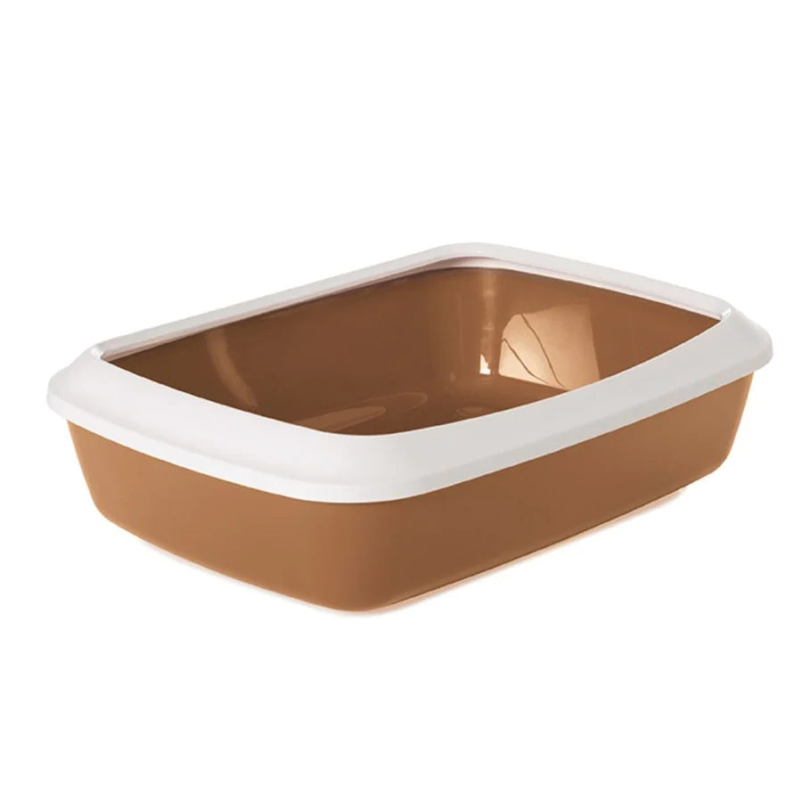 Savic Iriz 42 Cat Litter Tray with Rim | Size: 42x31.5x12.5cm | Nordic Brown