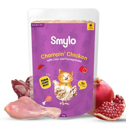 Smylo Adult Chicken & Liver, Pomegranate, Fresh & No-Preservative Wet Cat Food 70g