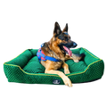Caninkart Premium Pattern Lounger Bed Green For Dogs