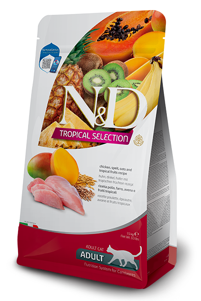 Farmina N&D Tropical Selection Chicken, spelt, oats and tropical fruits feline Cat Dry Food 1.5kg