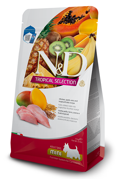 Farmina N&D Tropical Selection Chicken, spelt, oats and tropical fruits Adult Mini Dry Dog Food 1.5kg
