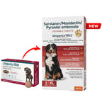 Zoetis Simparica Trio Dog Tick and Flea Control 3 Chewable Tablet XL 40.1-60kg